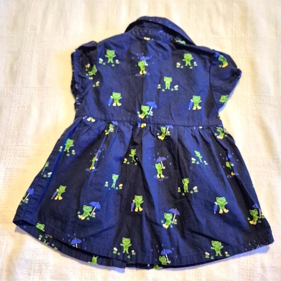 Gymboree girls size 2T Flower Showers line 2010, navy with frogs VGUC - Picture 3 of 4